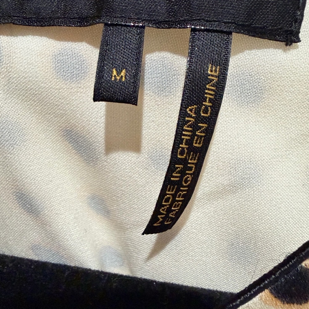 Donna Karan Cream and Black Asymmetrical Dress - Picture 2 of 5